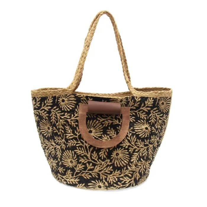 Calypso Jute Wood Handle Tote