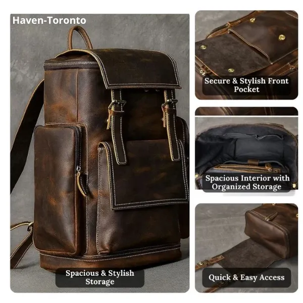 Carver | Crazy Horse Leather Bacpack