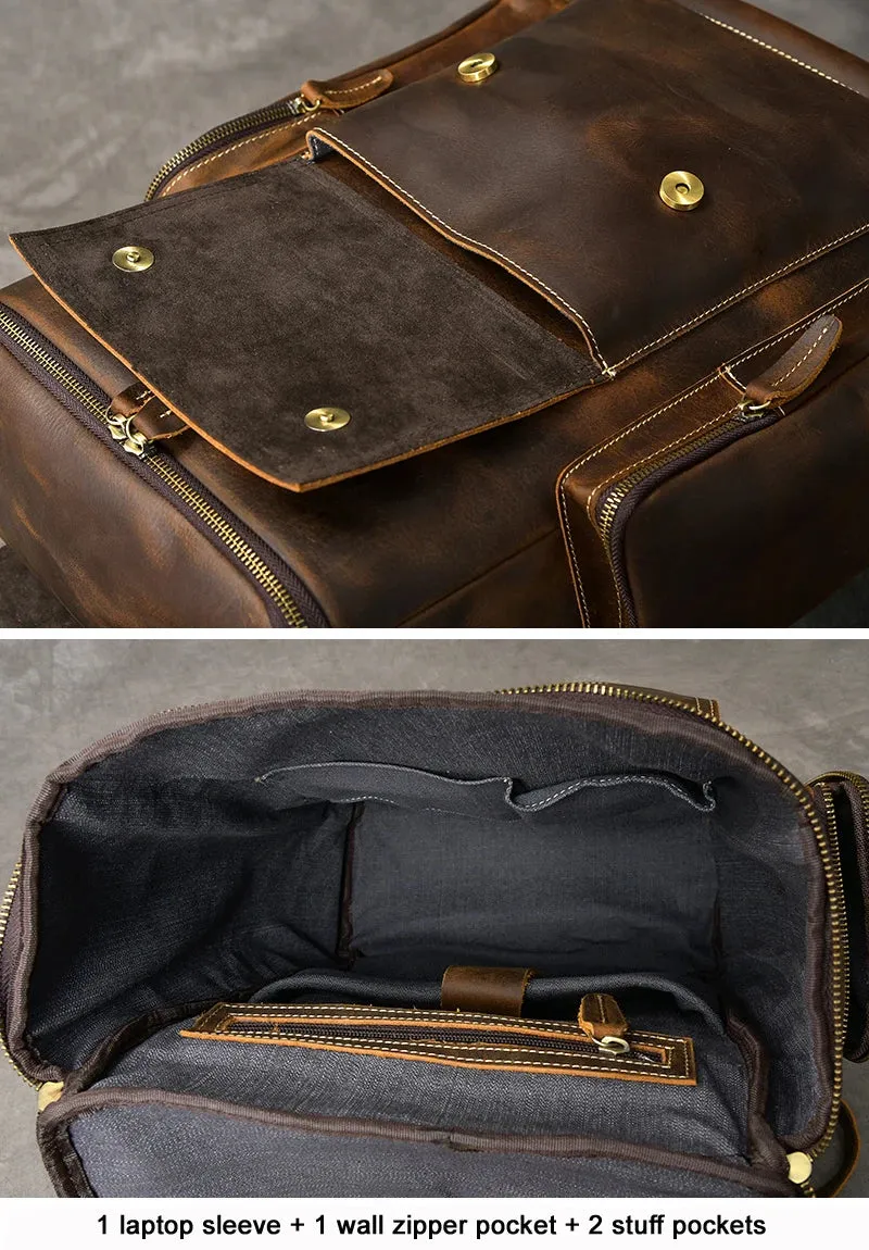 Carver | Crazy Horse Leather Bacpack