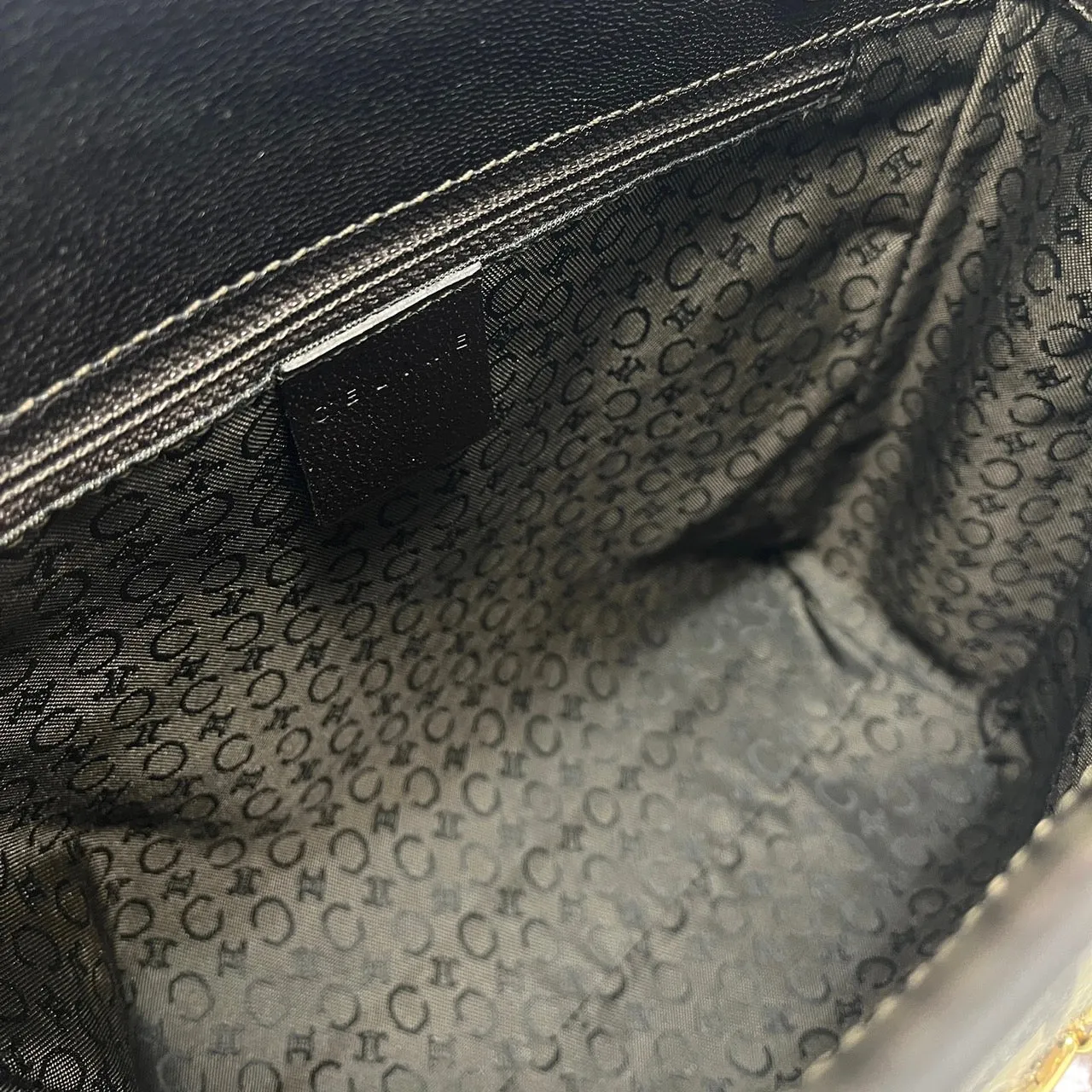 Celine Black Logo Chain Shoulder Bag