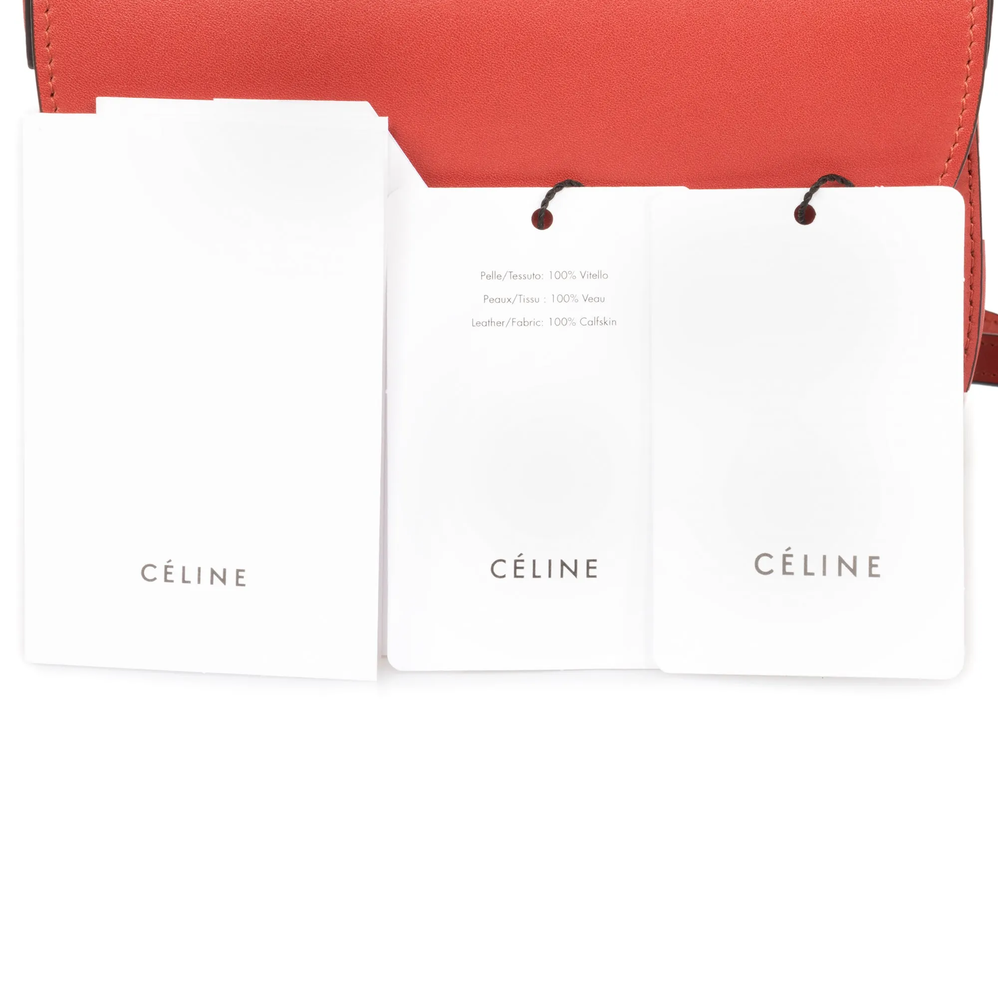 Celine Trotteur Small Red Calfskin Leather Crossbody Handbag