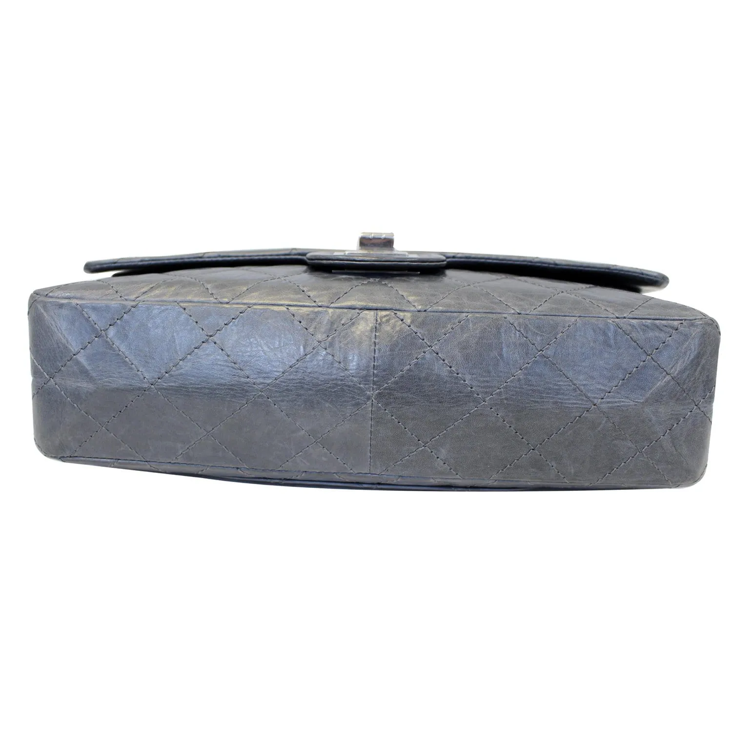 CHANEL 2.55 Reissue Mademoiselle Lock Calfskin Leather Shoulder Bag Grey