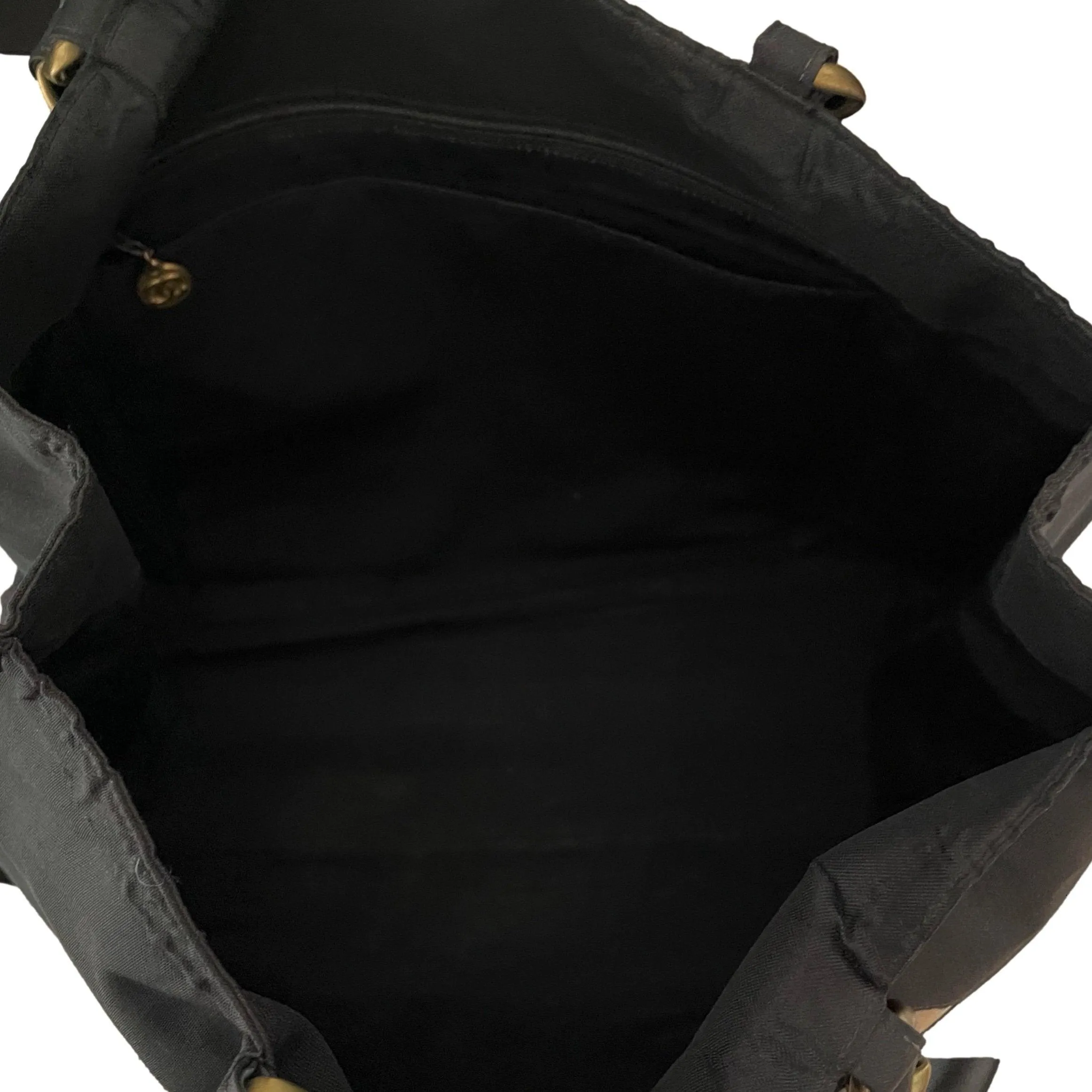 Chanel Black Jumbo Logo Chain Tote