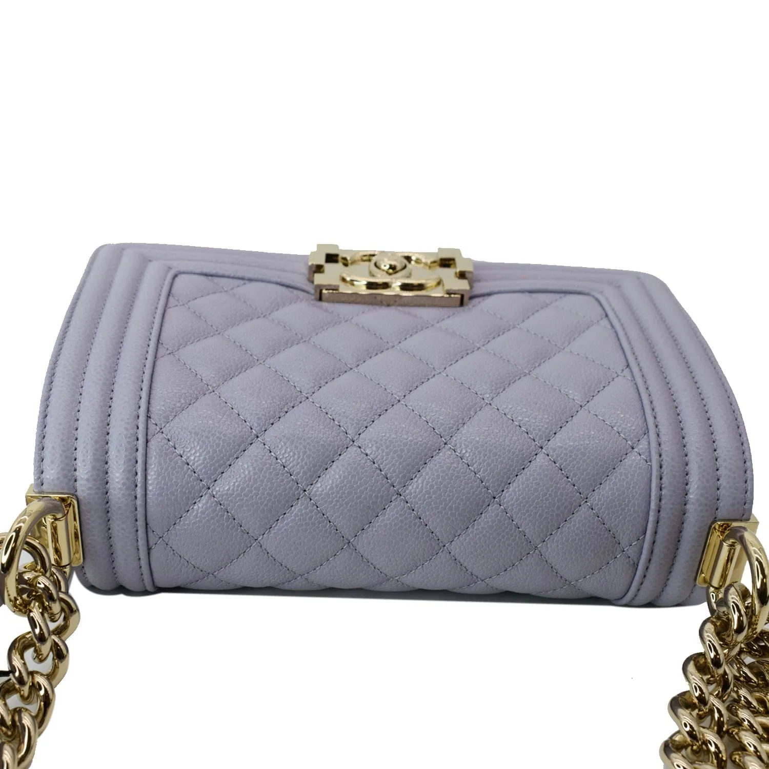 CHANEL CC Boy Small Caviar Leather Shoulder Bag Lavender