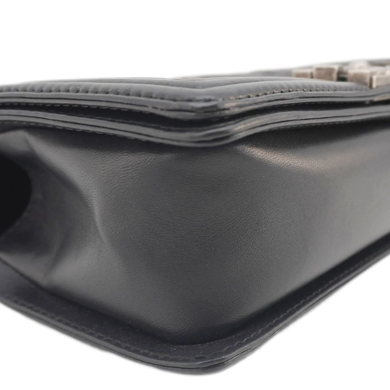 CHANEL Celtic Boy Flap Leather Shoulder Bag Black