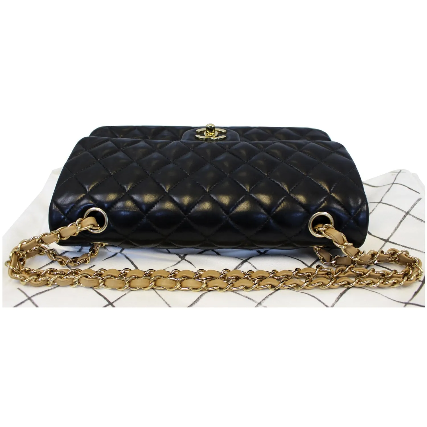 CHANEL Classic Jumbo Quilted Lambskin Leather Double Flap Shoulder Bag