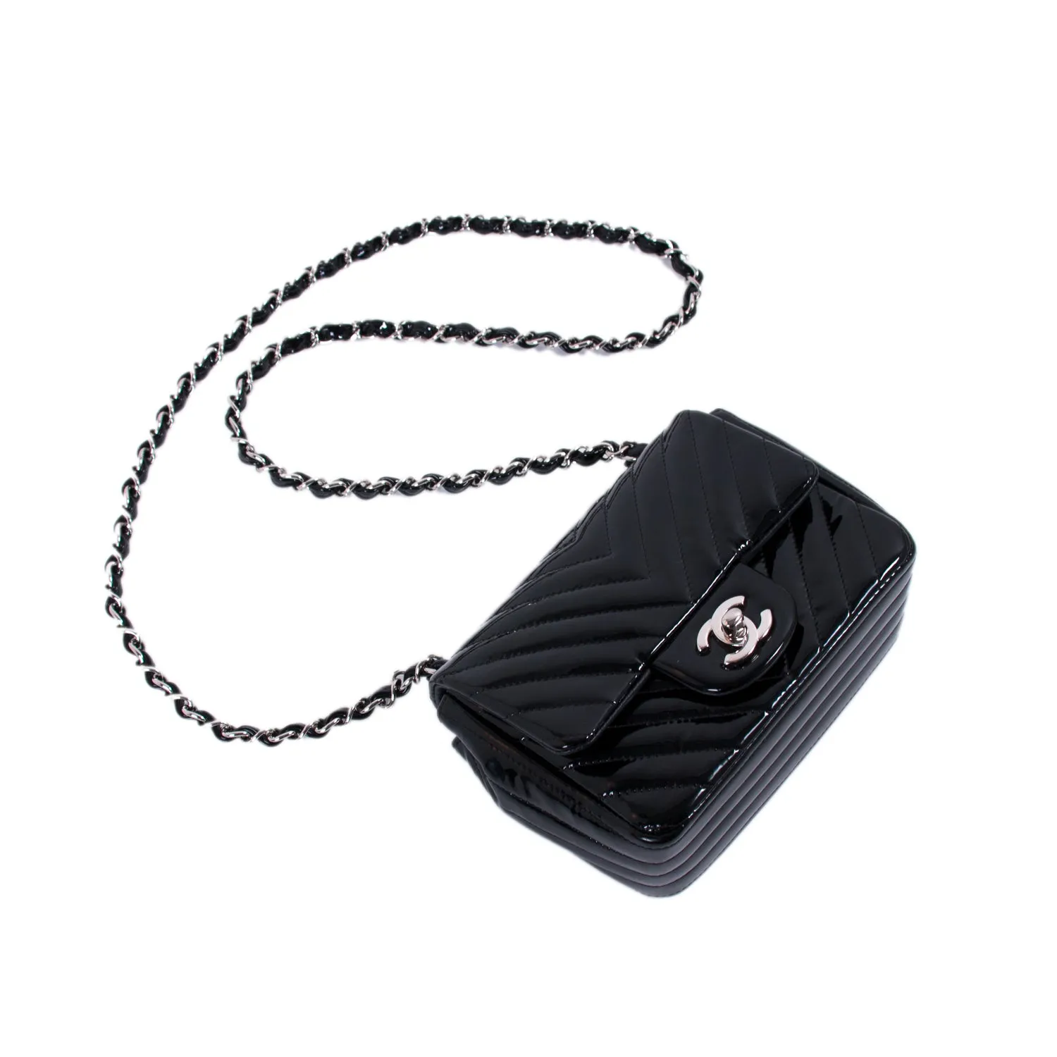 Chanel Classic Mini Square Chevron Flap Bag