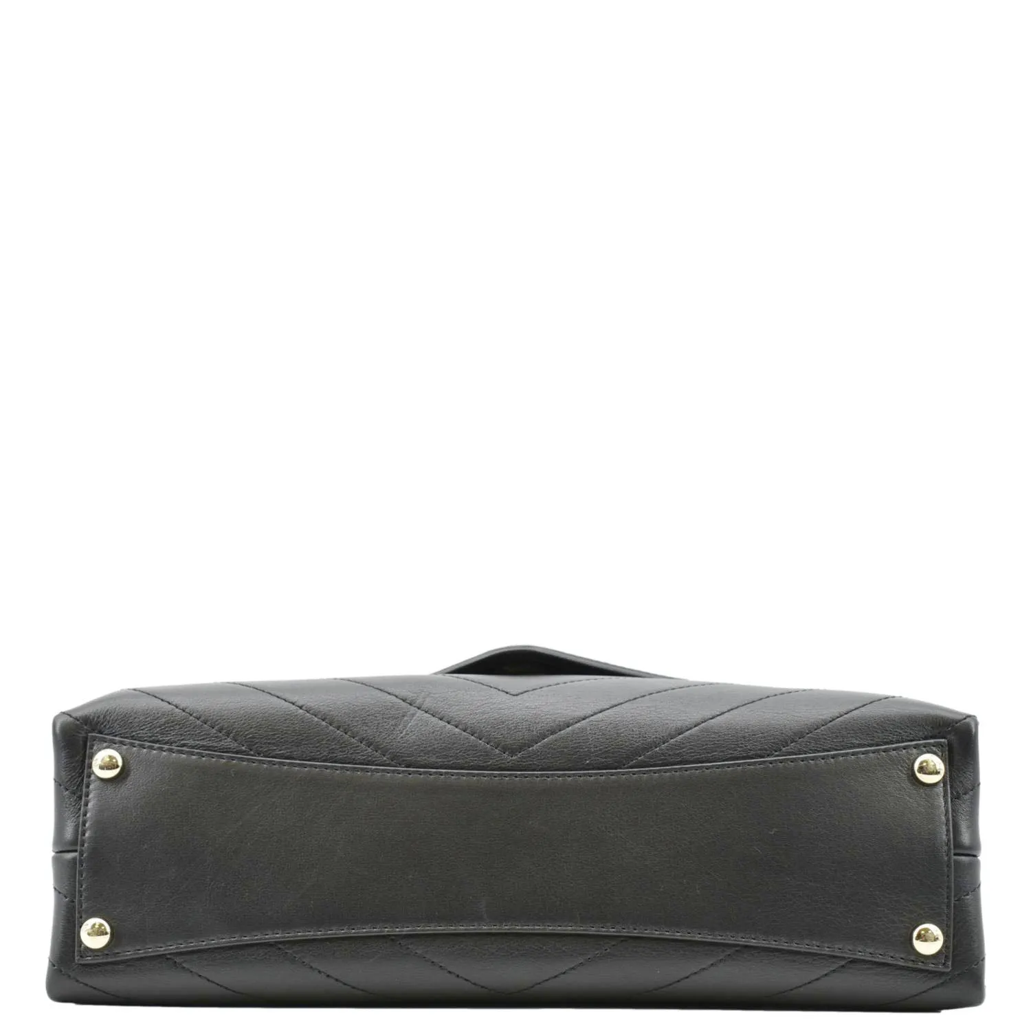 CHANEL Coco Flap Chevron  Stitched Leather Shoulder Bag Black