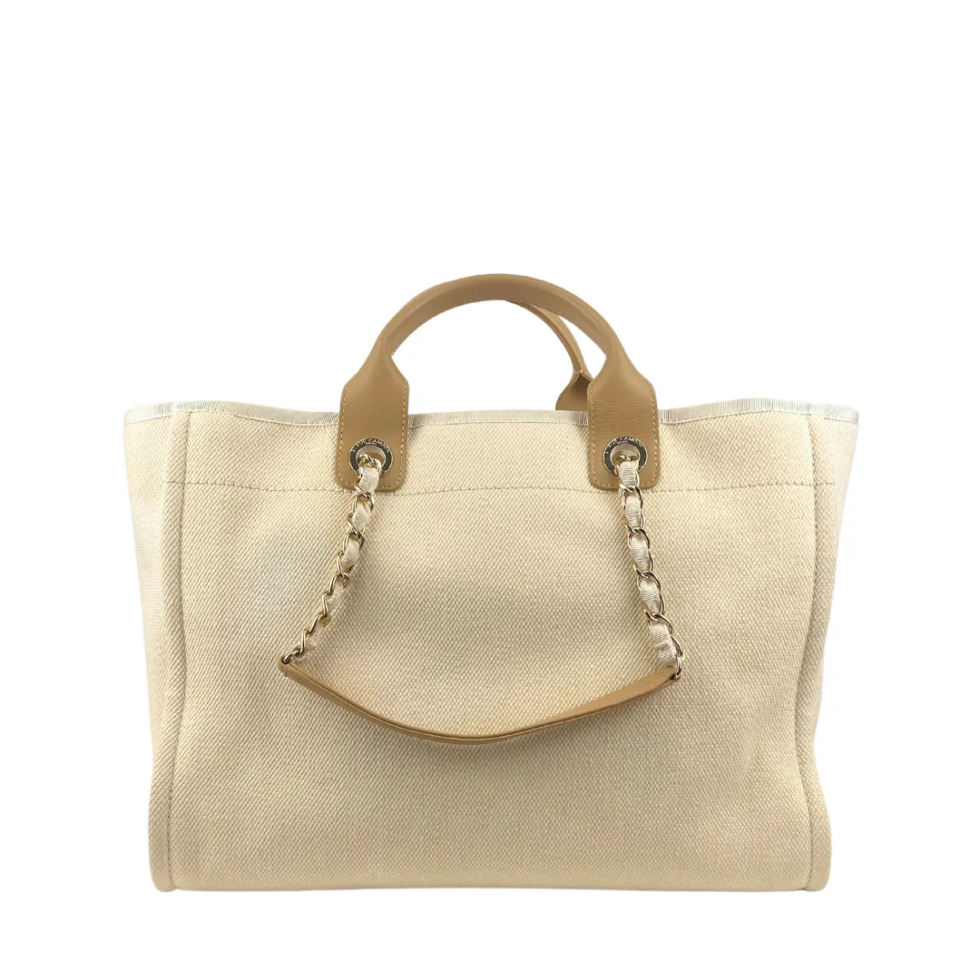 Chanel Pearl Canvas Large Deauville Tote