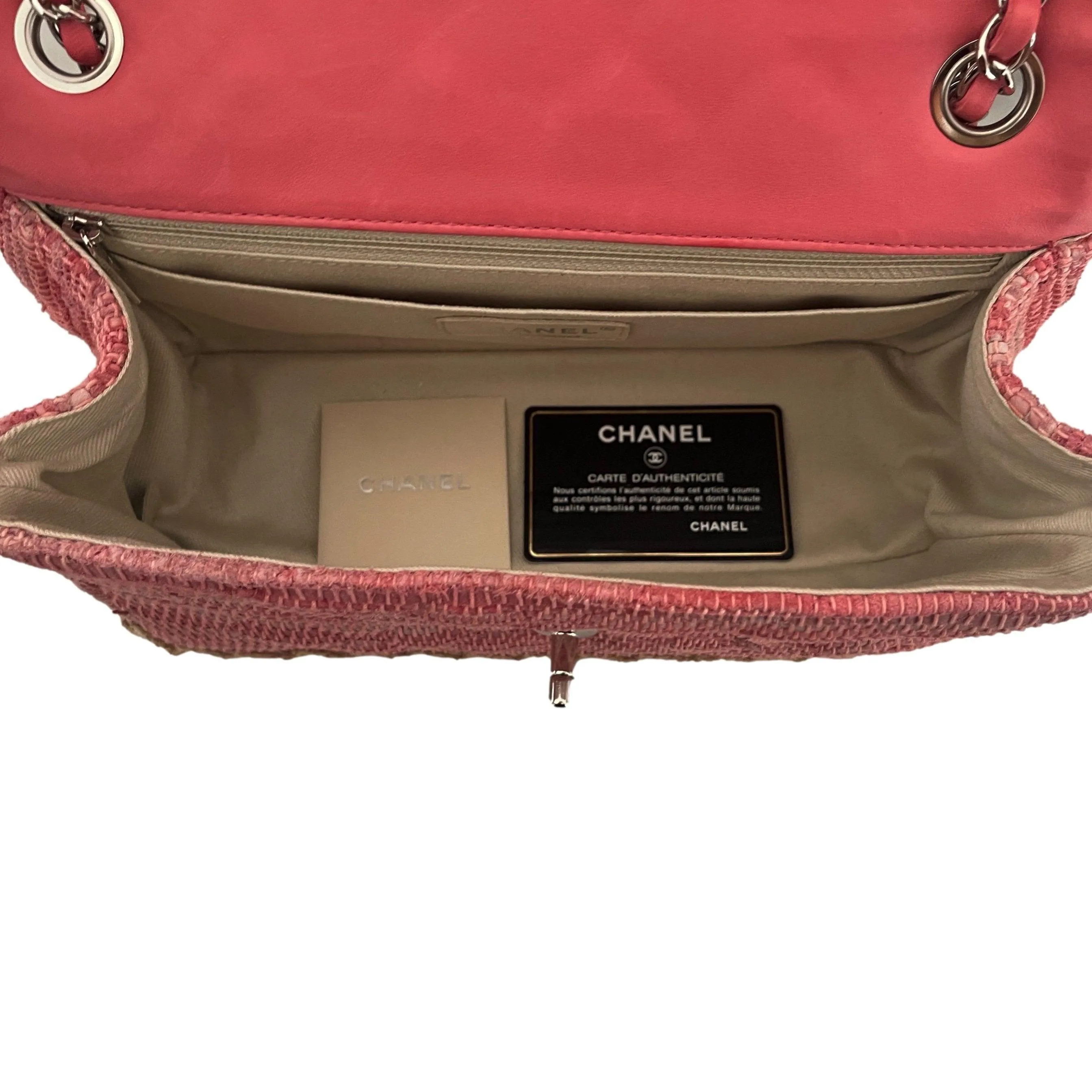Chanel Pink Tweed Flap Bag