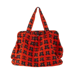 Chanel Red Floral Jumbo Shoulder Bag