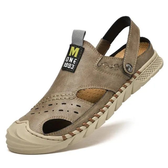 Classic Men's Sandals Summer Genuine Leather