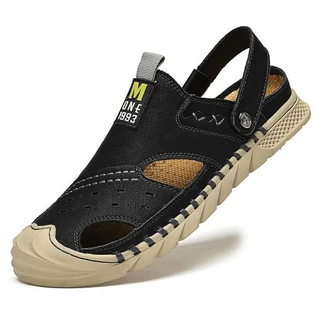Classic Men's Sandals Summer Genuine Leather