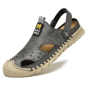 Classic Men's Sandals Summer Genuine Leather