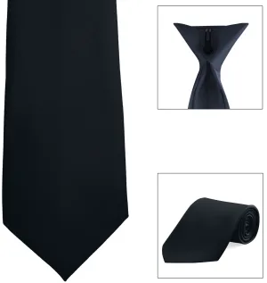 Clip-On, Straight, Poly Satin Tie
