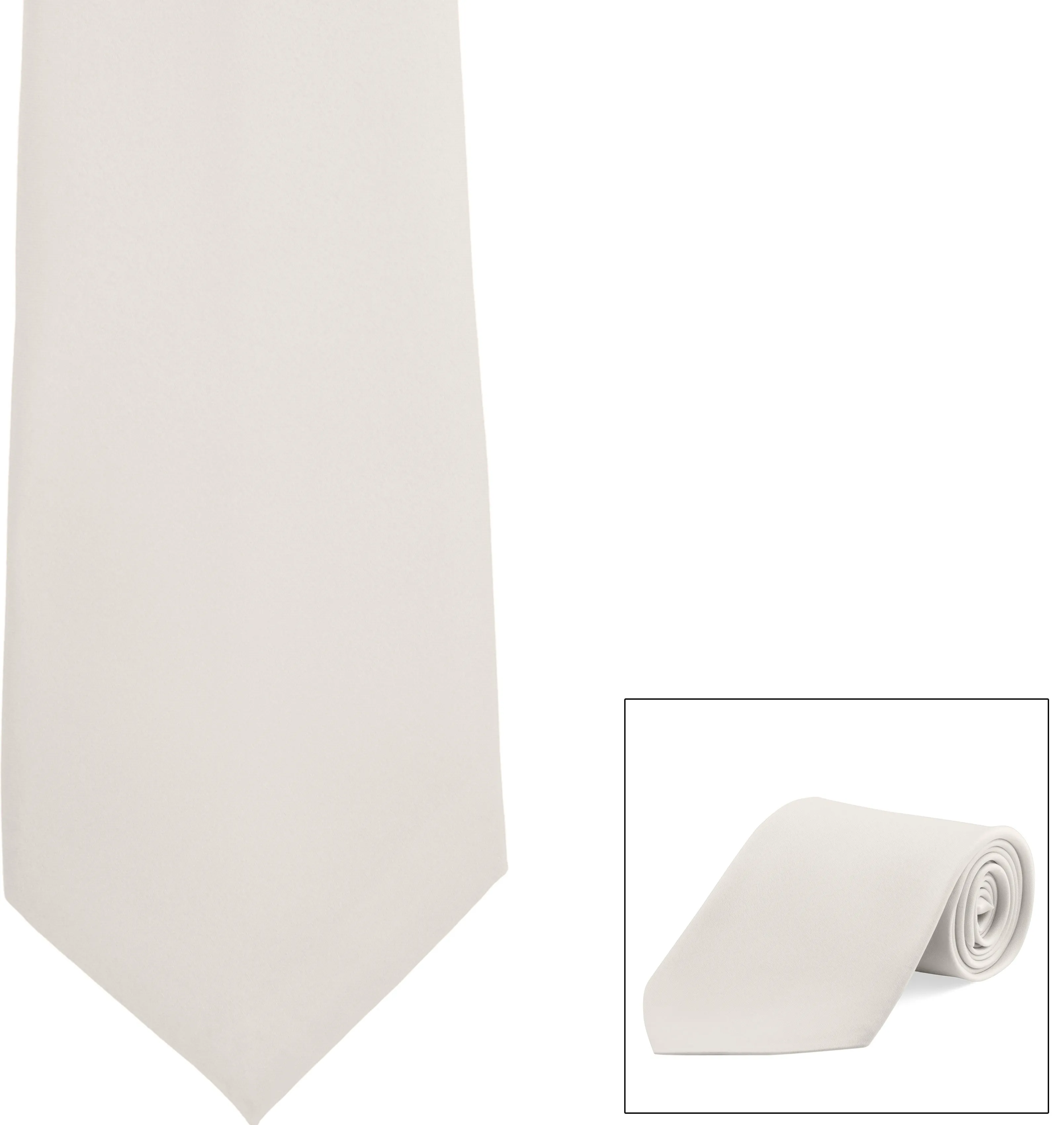 Clip-On, Straight, Poly Satin Tie