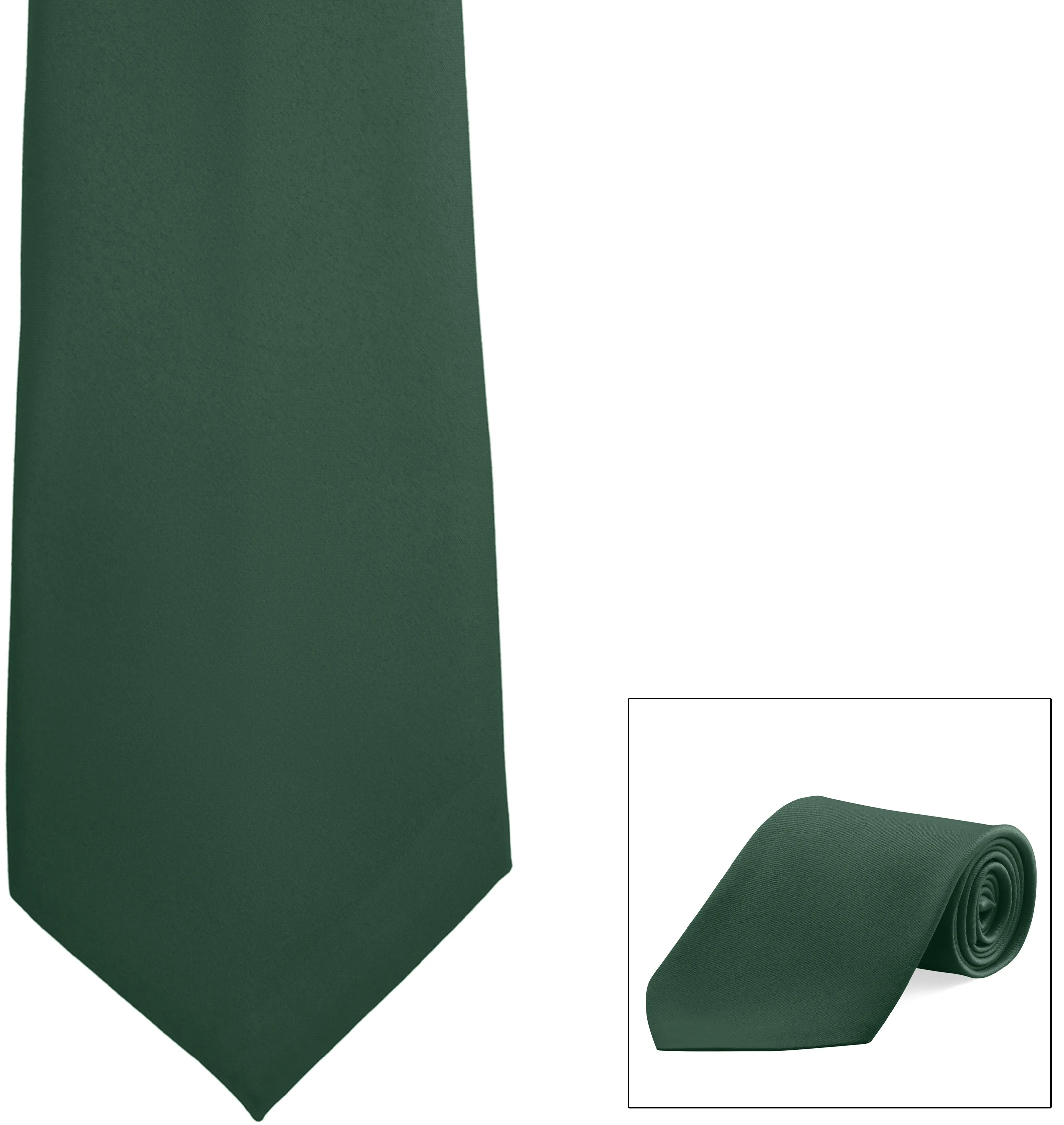 Clip-On, Straight, Poly Satin Tie