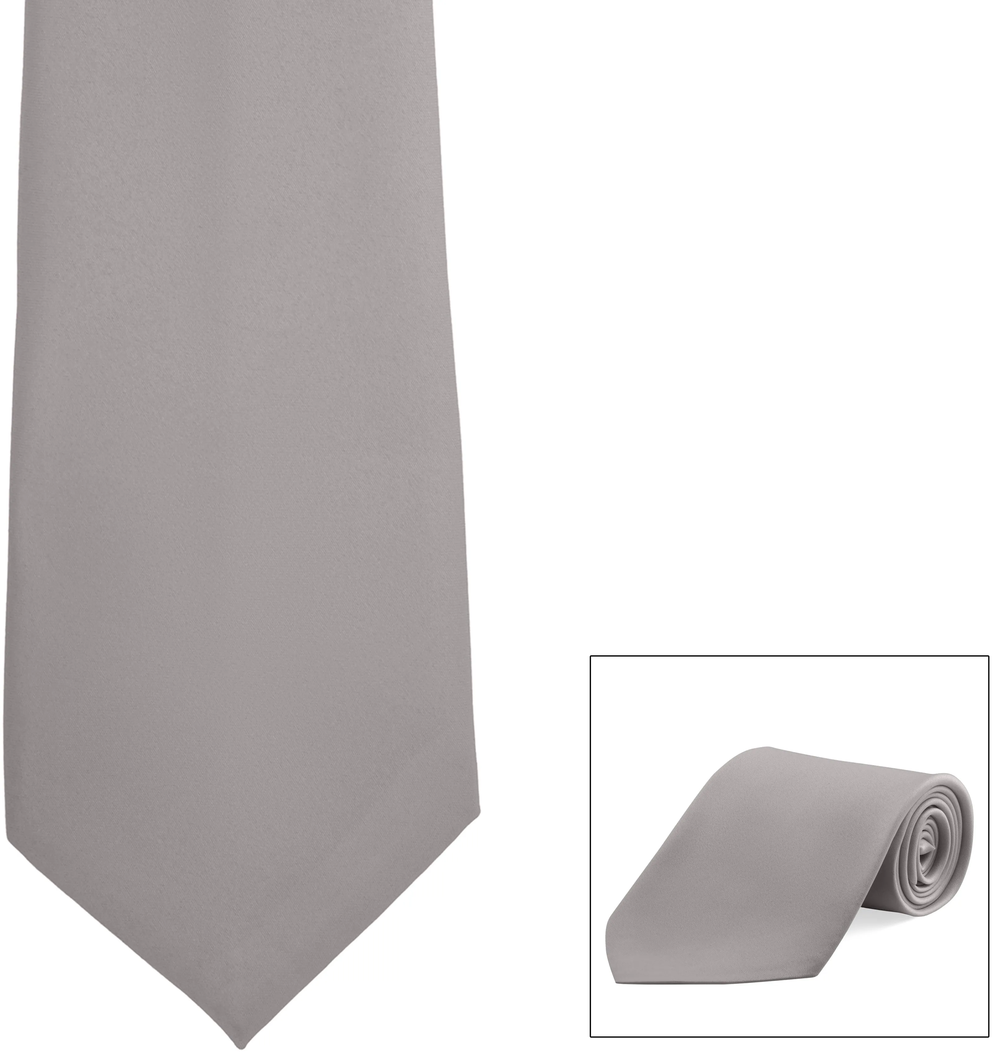 Clip-On, Straight, Poly Satin Tie
