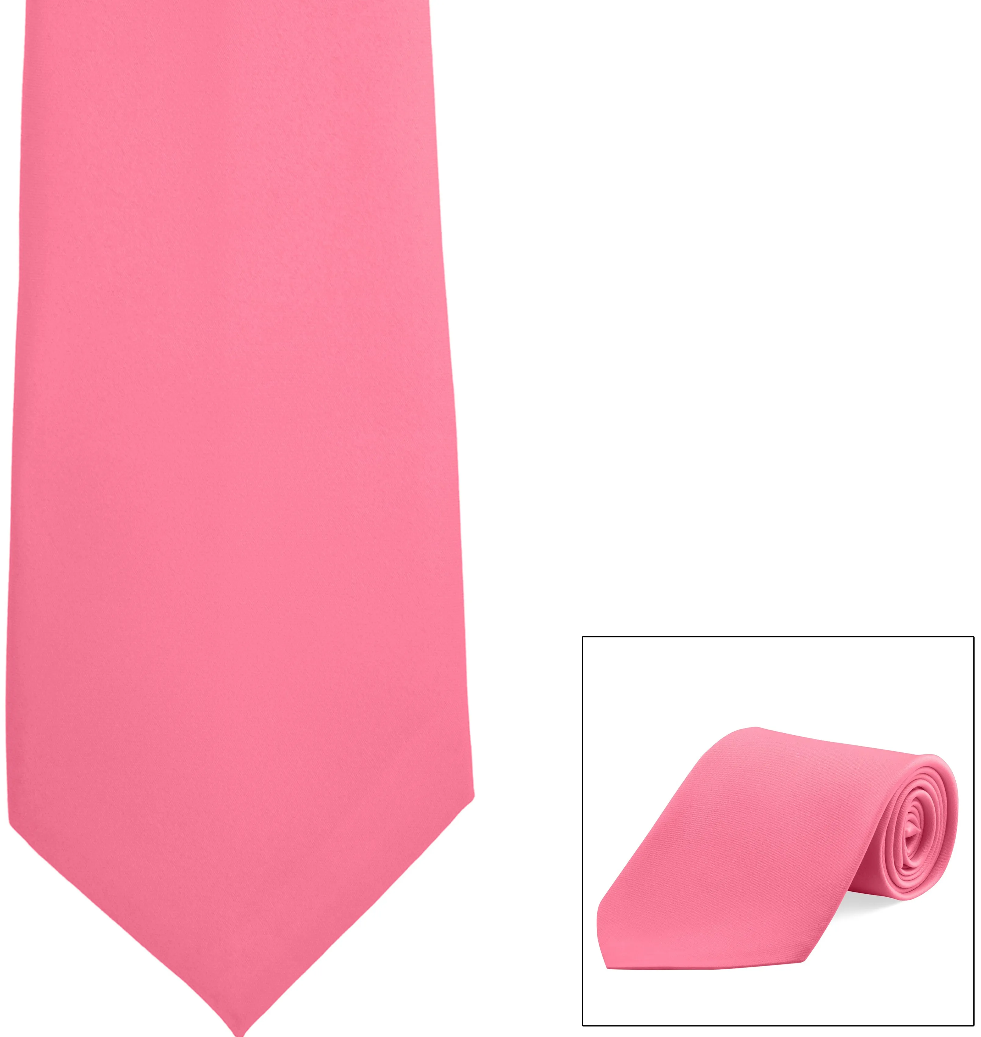 Clip-On, Straight, Poly Satin Tie