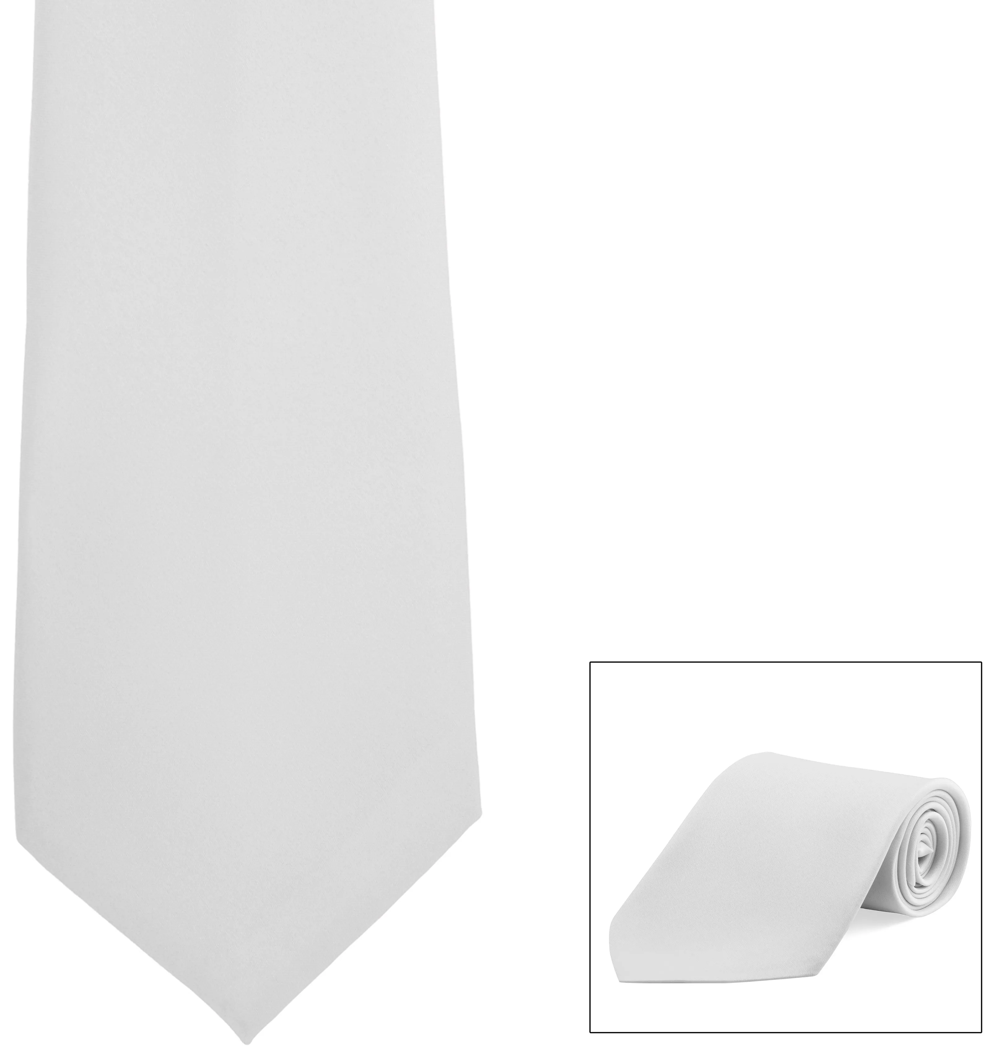 Clip-On, Straight, Poly Satin Tie