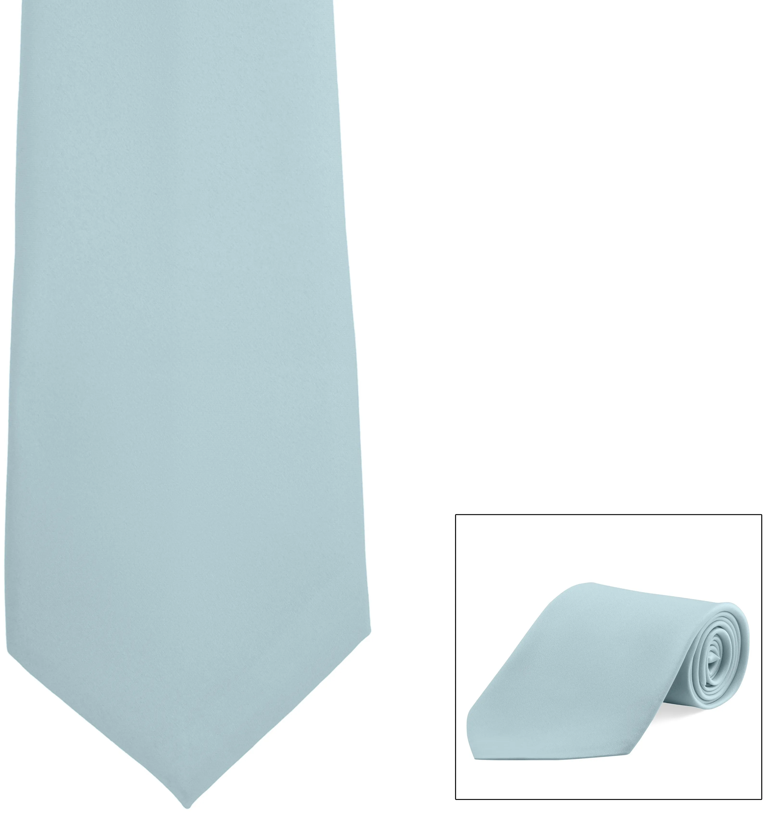 Clip-On, Straight, Poly Satin Tie