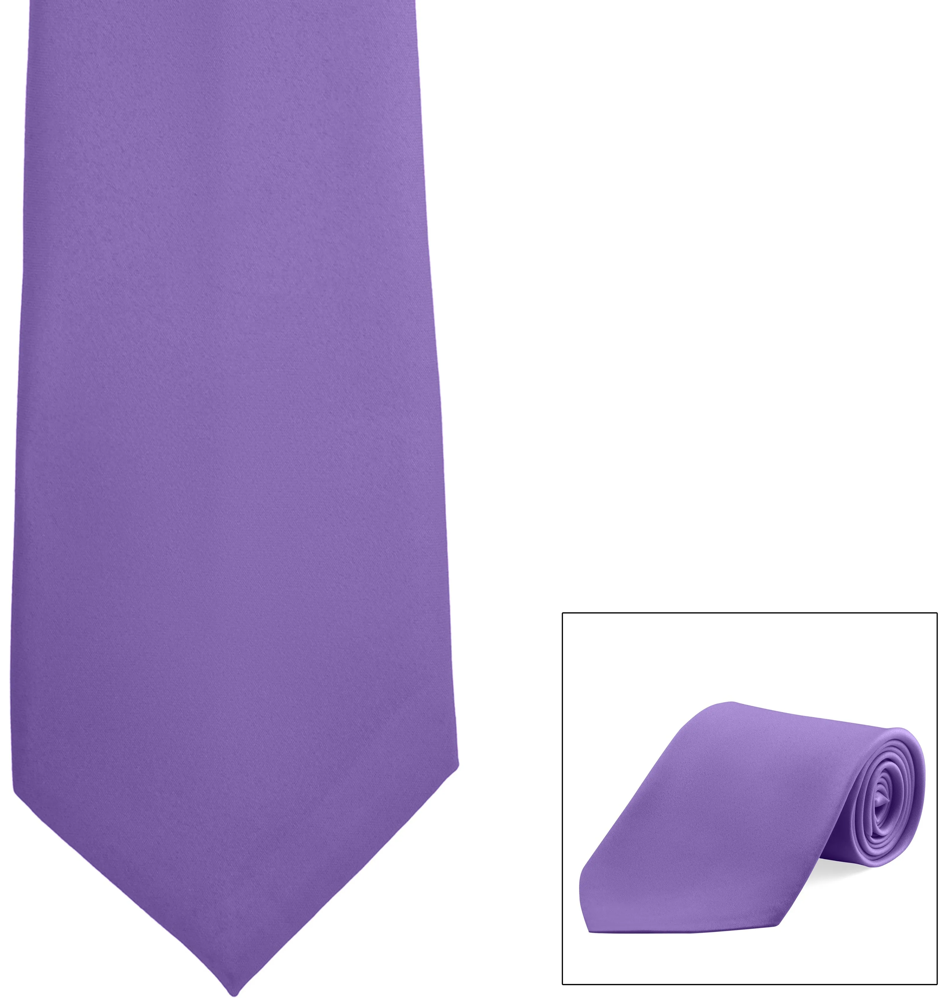 Clip-On, Straight, Poly Satin Tie