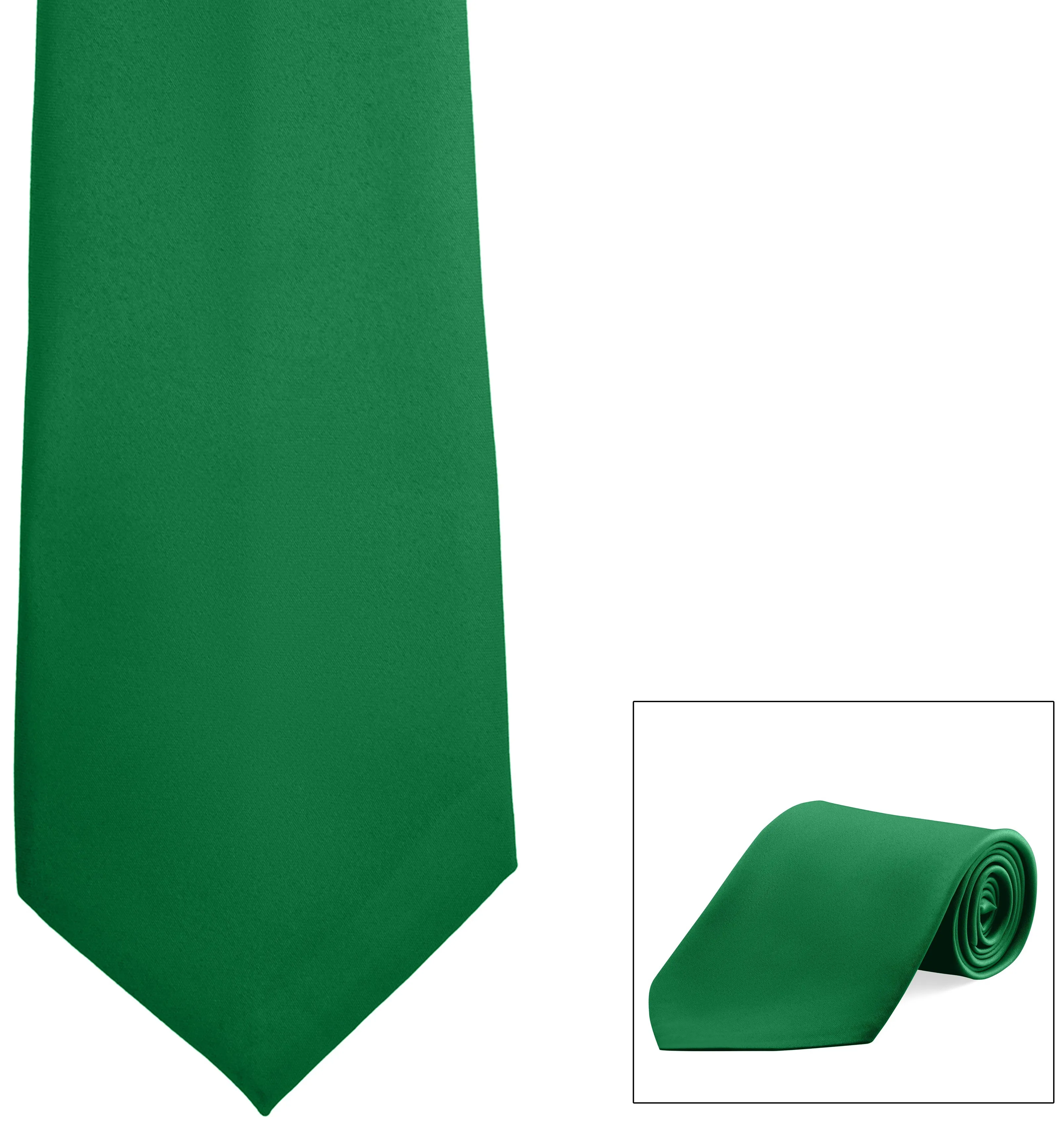 Clip-On, Straight, Poly Satin Tie