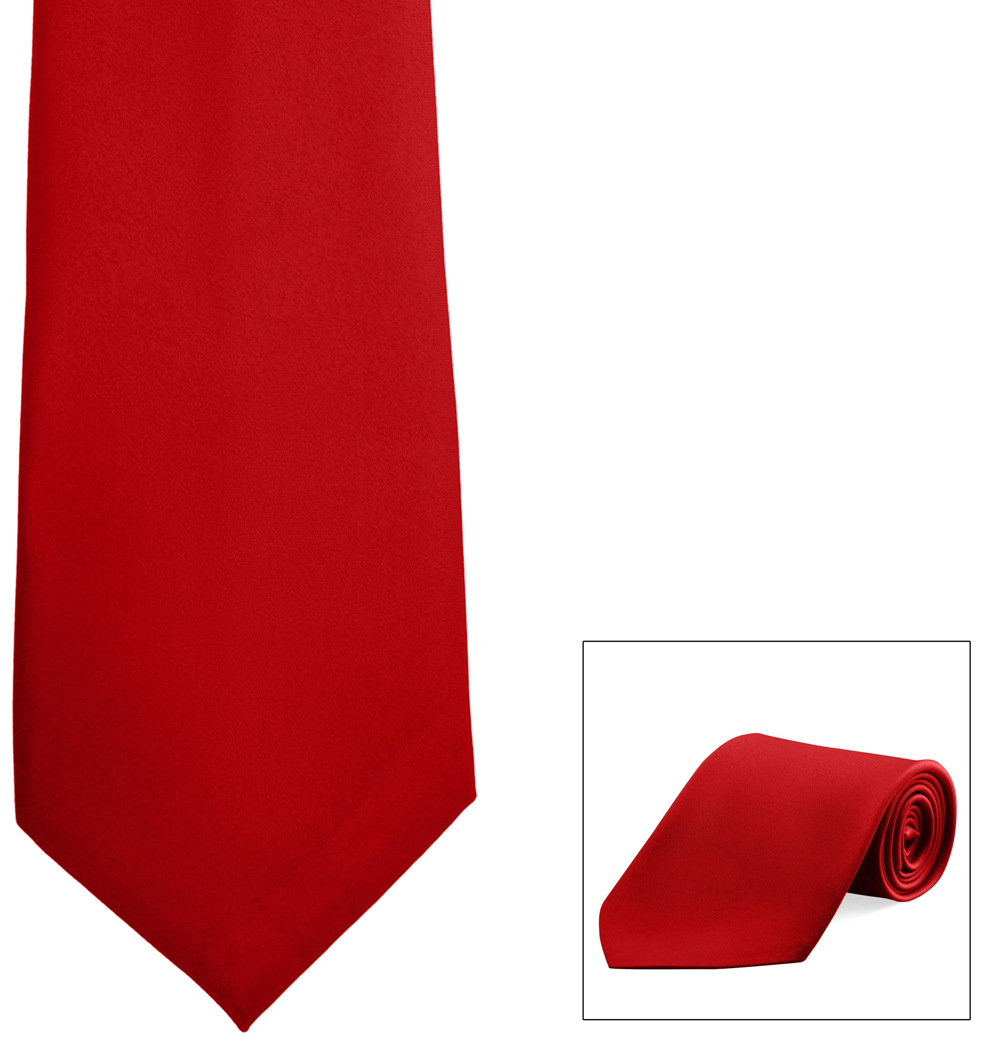 Clip-On, Straight, Poly Satin Tie