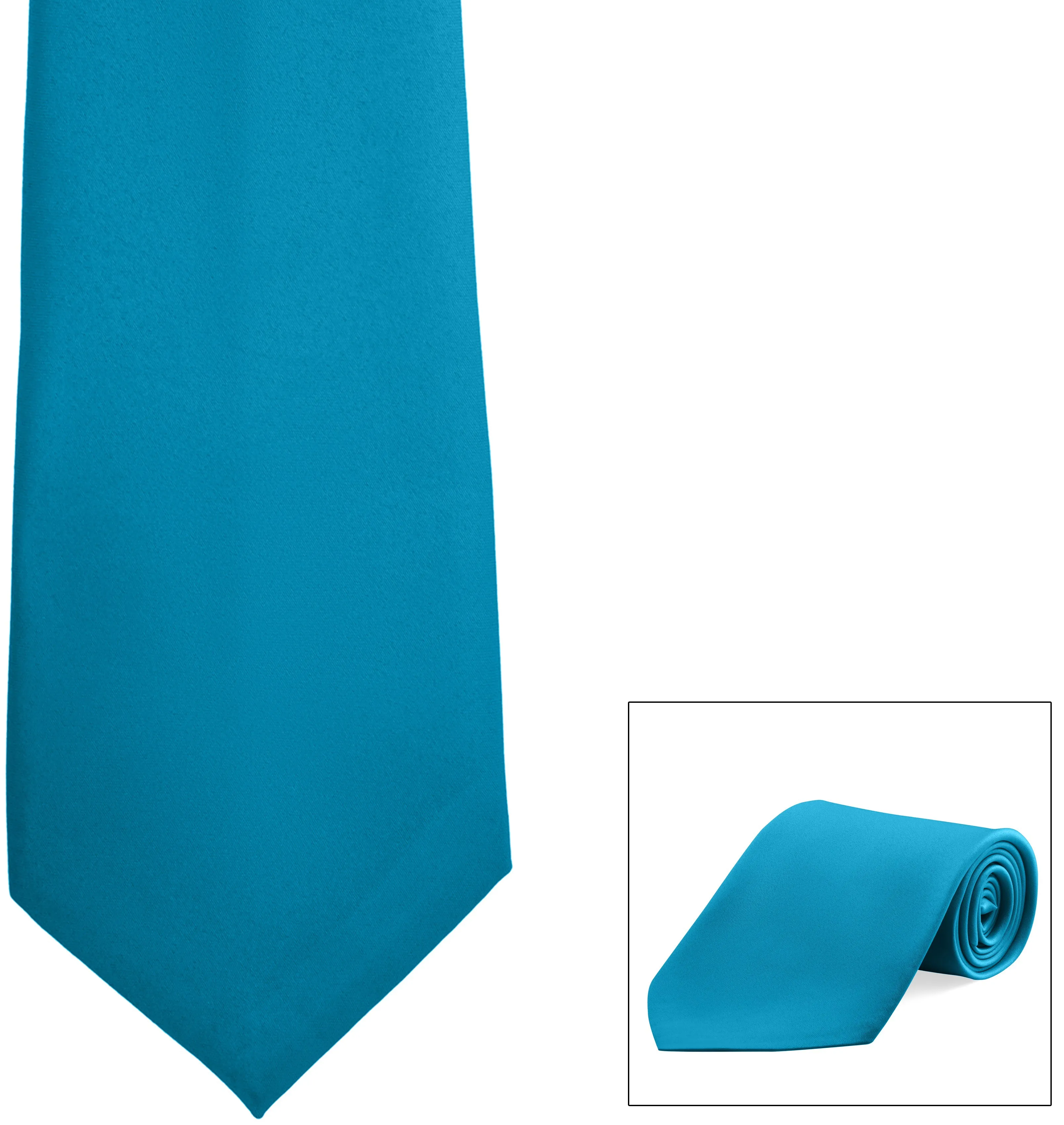 Clip-On, Straight, Poly Satin Tie