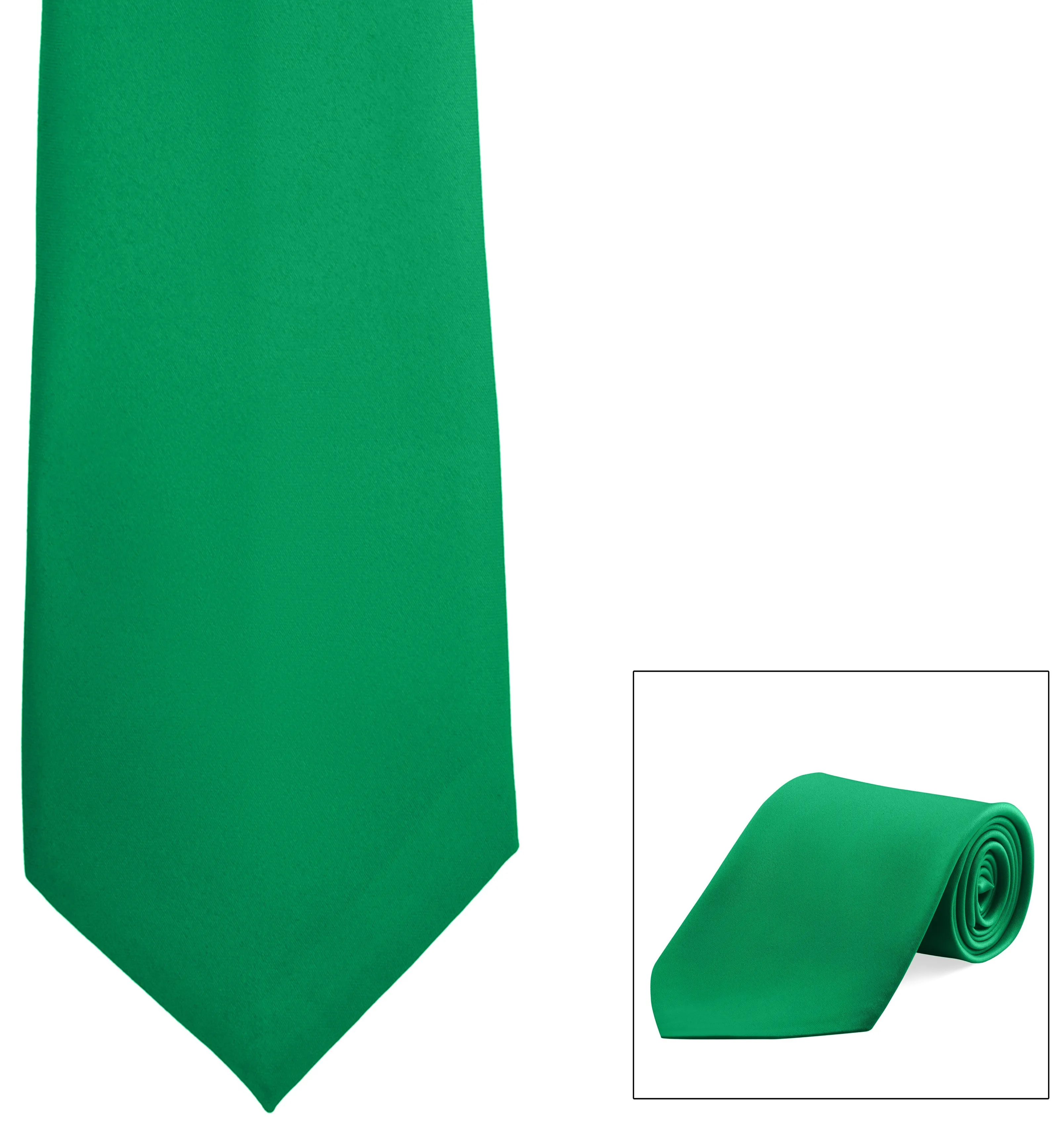 Clip-On, Straight, Poly Satin Tie