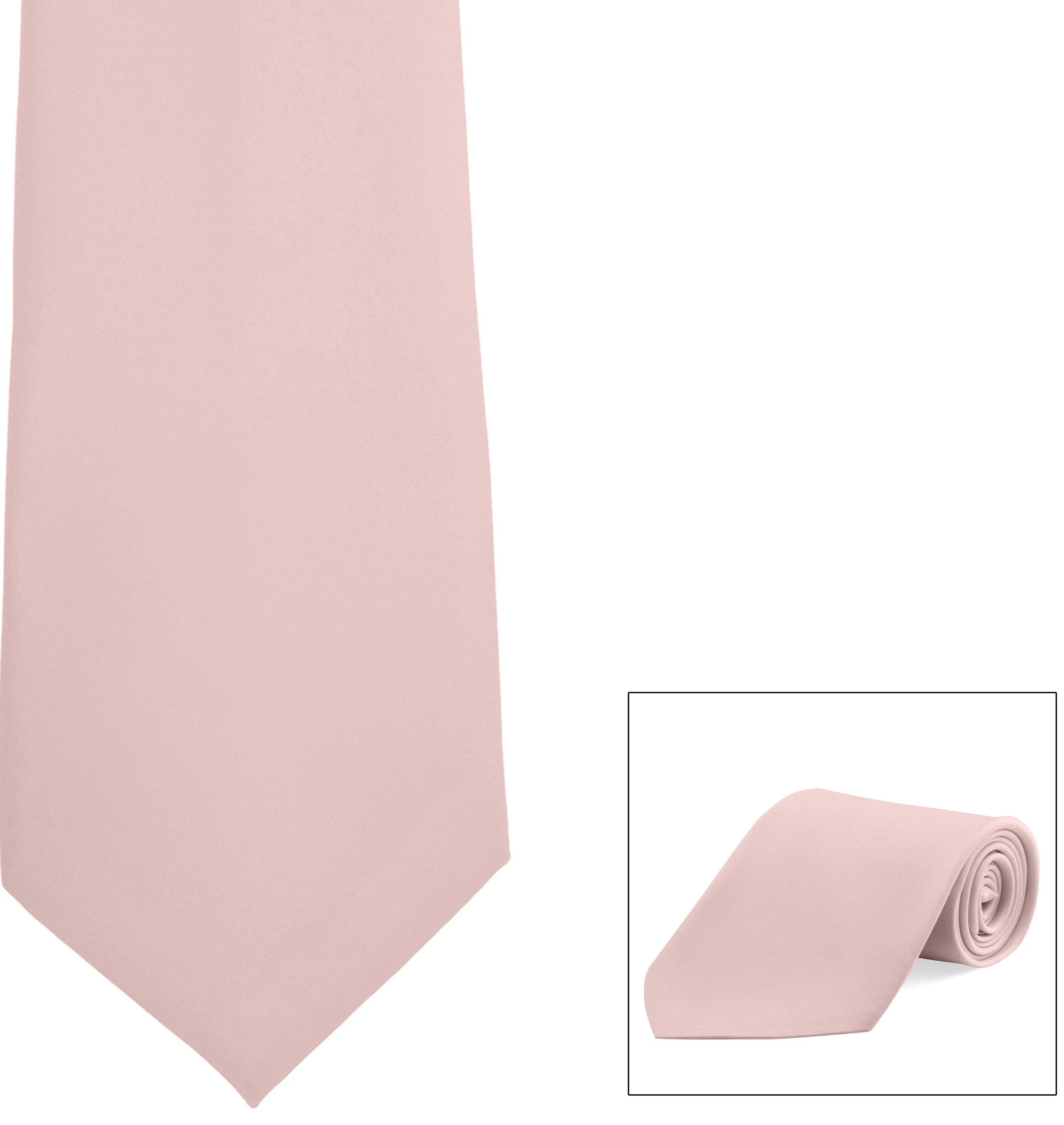 Clip-On, Straight, Poly Satin Tie
