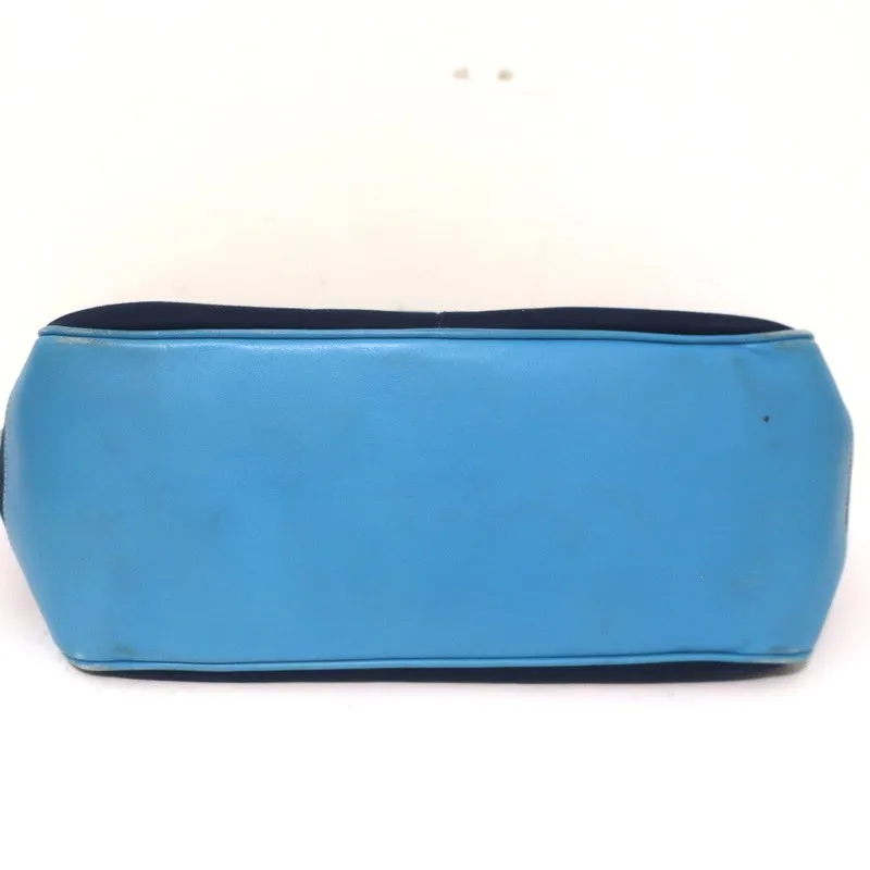 Coach Hamptons Garden Tote Marine Blue Canvas & Blue Leather Large Bag