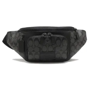 Coach Signature Khaki Black Men's Waist Bag C3765