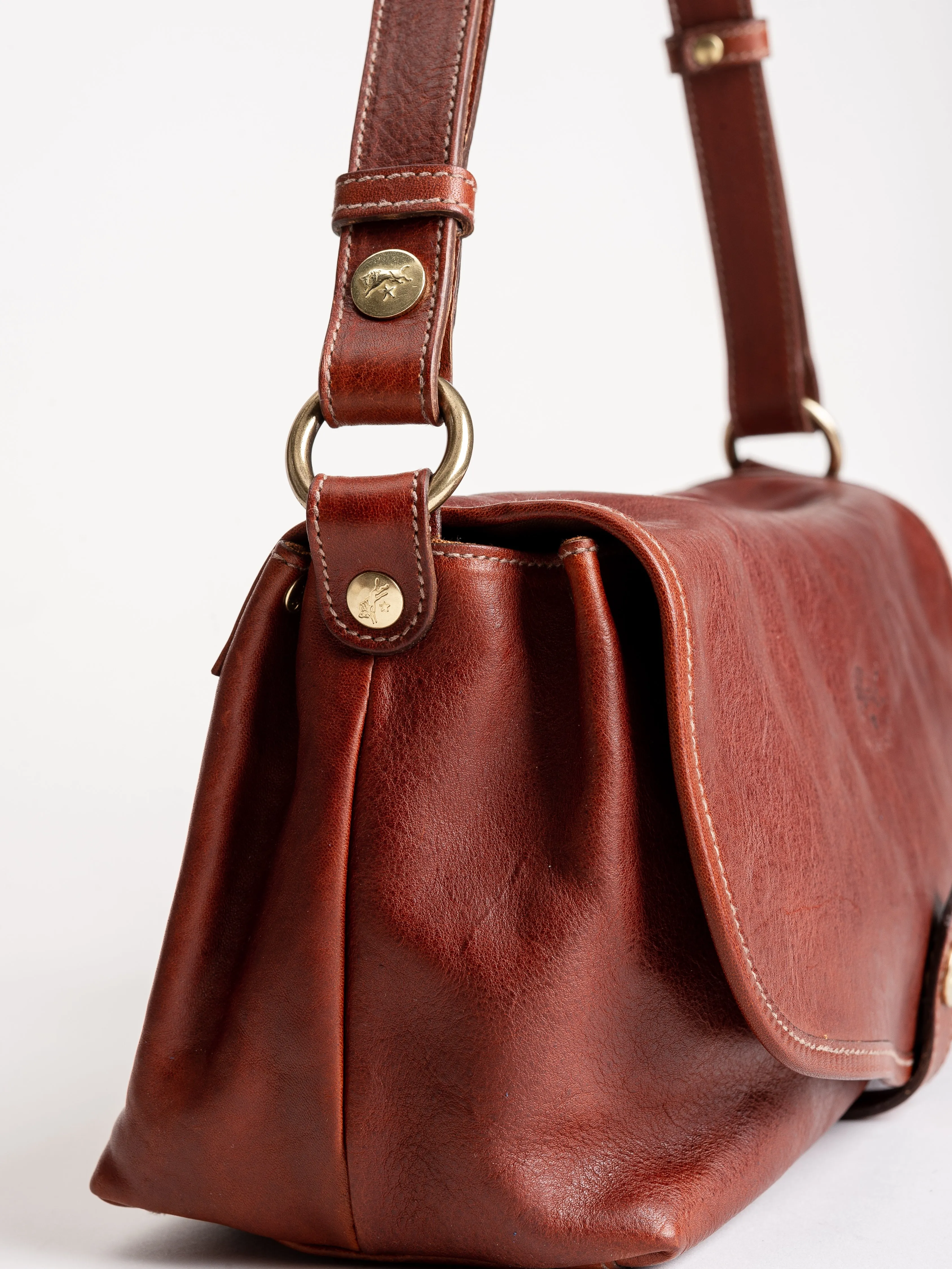 cowhide handbag - seppia