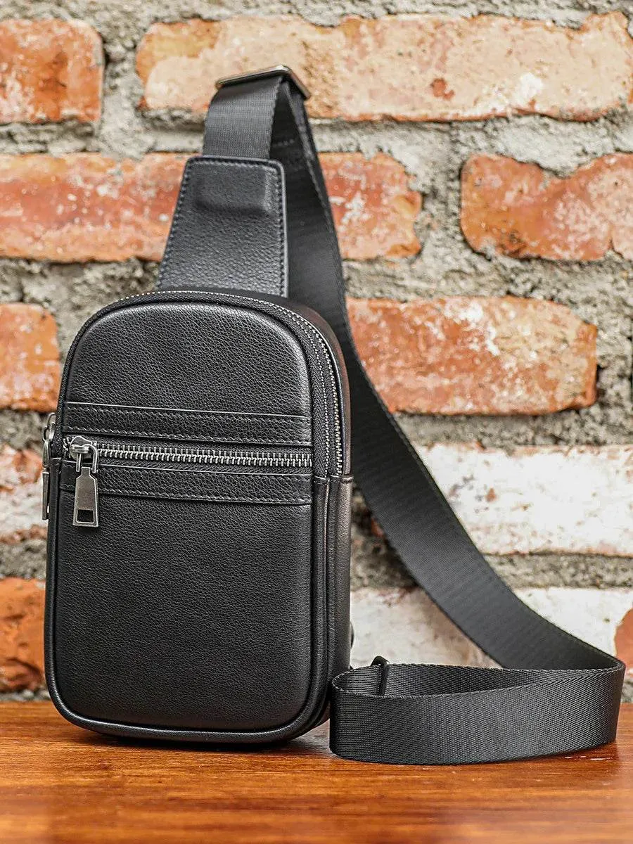 Cowhide Leather Chest Bag Multi-functional Men’s Shoulder Bag