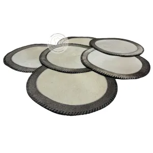 Cowhide Placemats - 16 inches diameter - Set of two, four, six or 8 mats
