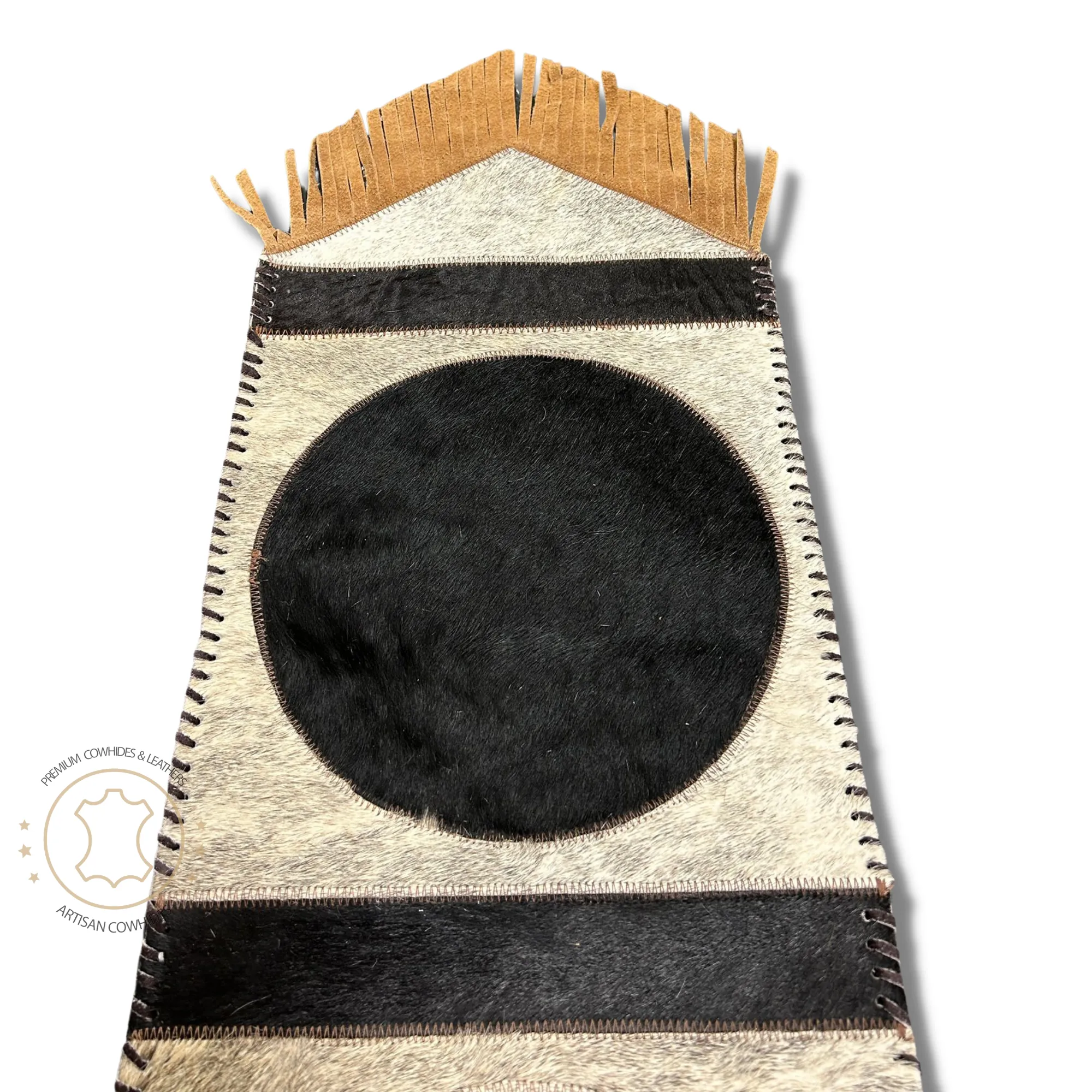 Cowhide Table Runner Solid Design 6ft long - Table Decor Runner