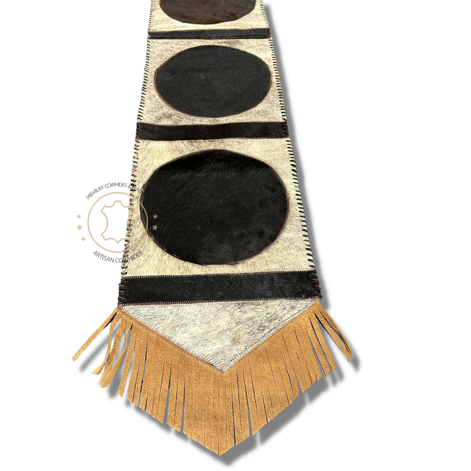 Cowhide Table Runner Solid Design 6ft long - Table Decor Runner