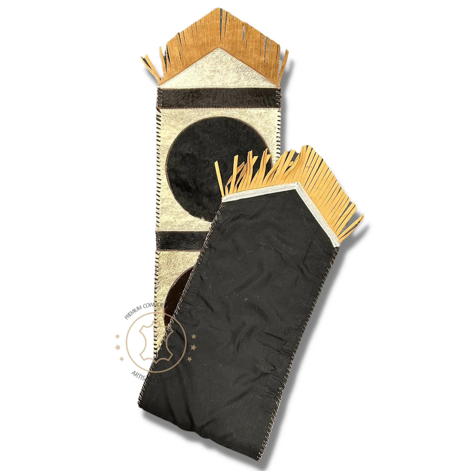 Cowhide Table Runner Solid Design 6ft long - Table Decor Runner