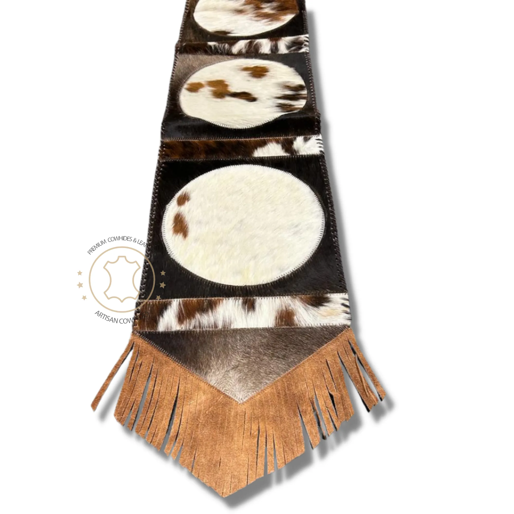 Cowhide Table Runner Solid Design 7ft long - Table Decor Runner
