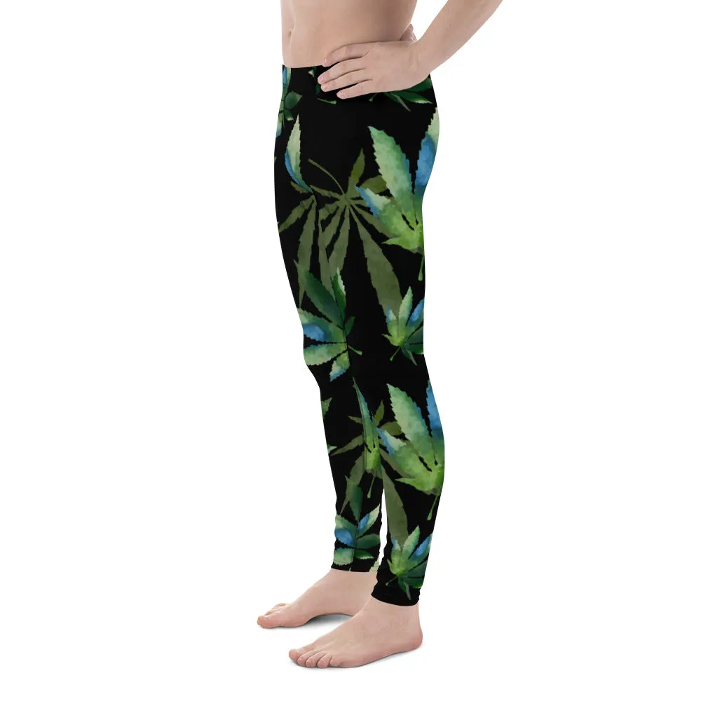 Crazy-Ass Leggings - Men's - Marijuana Leaves on Black