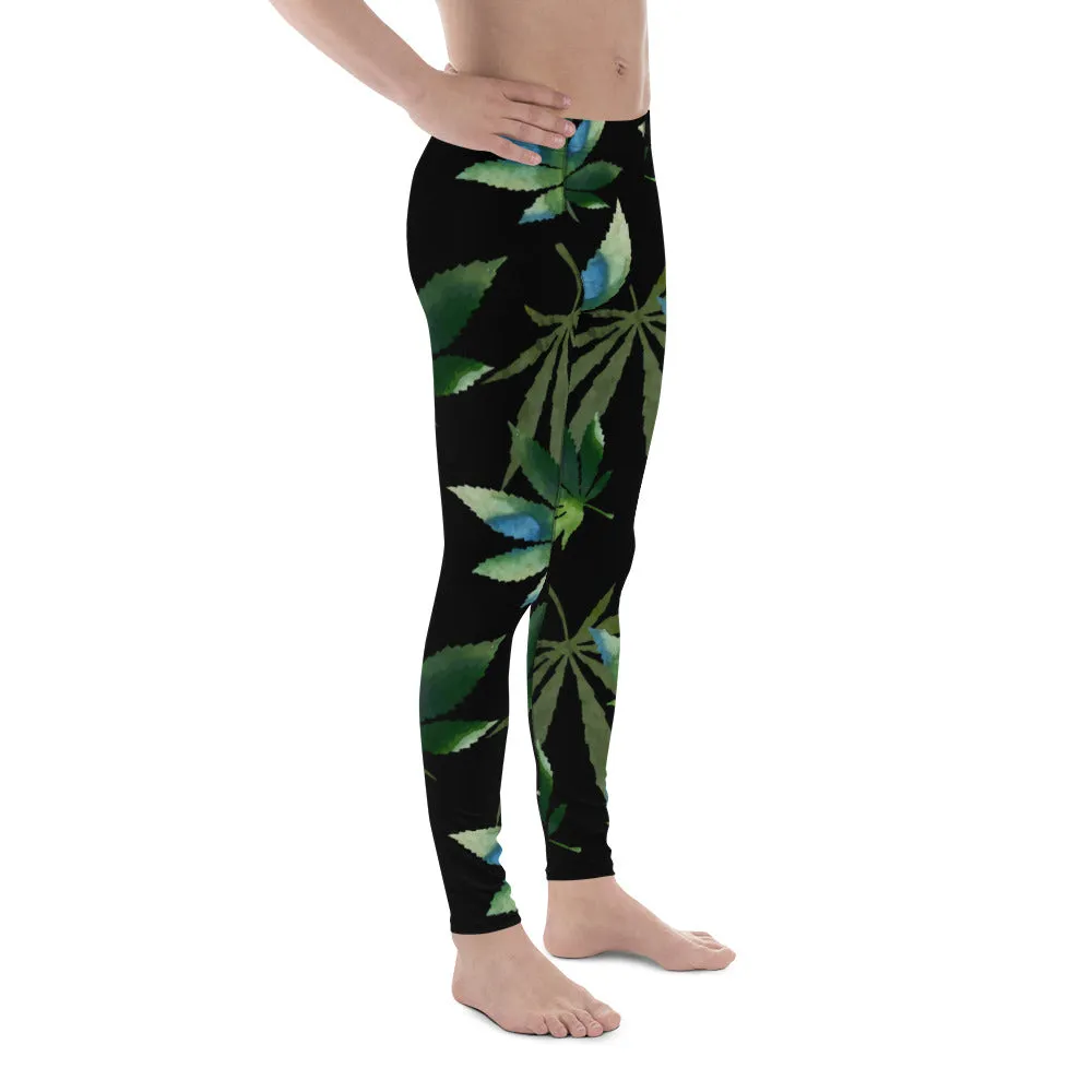Crazy-Ass Leggings - Men's - Marijuana Leaves on Black
