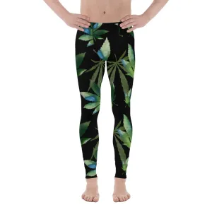 Crazy-Ass Leggings - Men's - Marijuana Leaves on Black