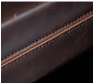 Crazy Horse PU Leather Men Briefcase Brand Luxury Men's Bag