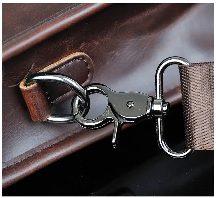 Crazy Horse PU Leather Men Briefcase Brand Luxury Men's Bag