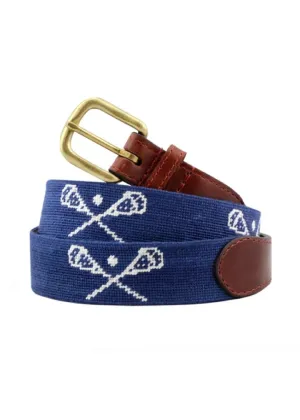 CROSSED LAX STICKS NEEDLEPOINT BELT