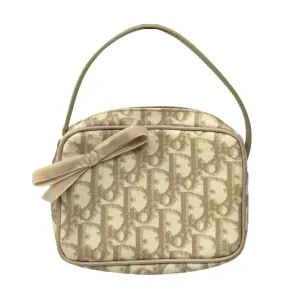 Dior Beige Logo Mini Top Handle Bag