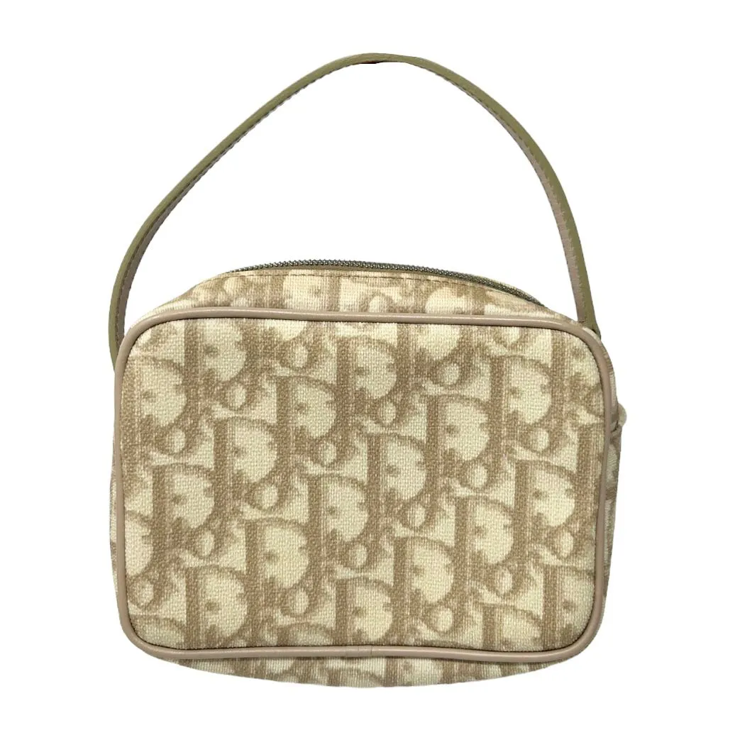Dior Beige Logo Mini Top Handle Bag