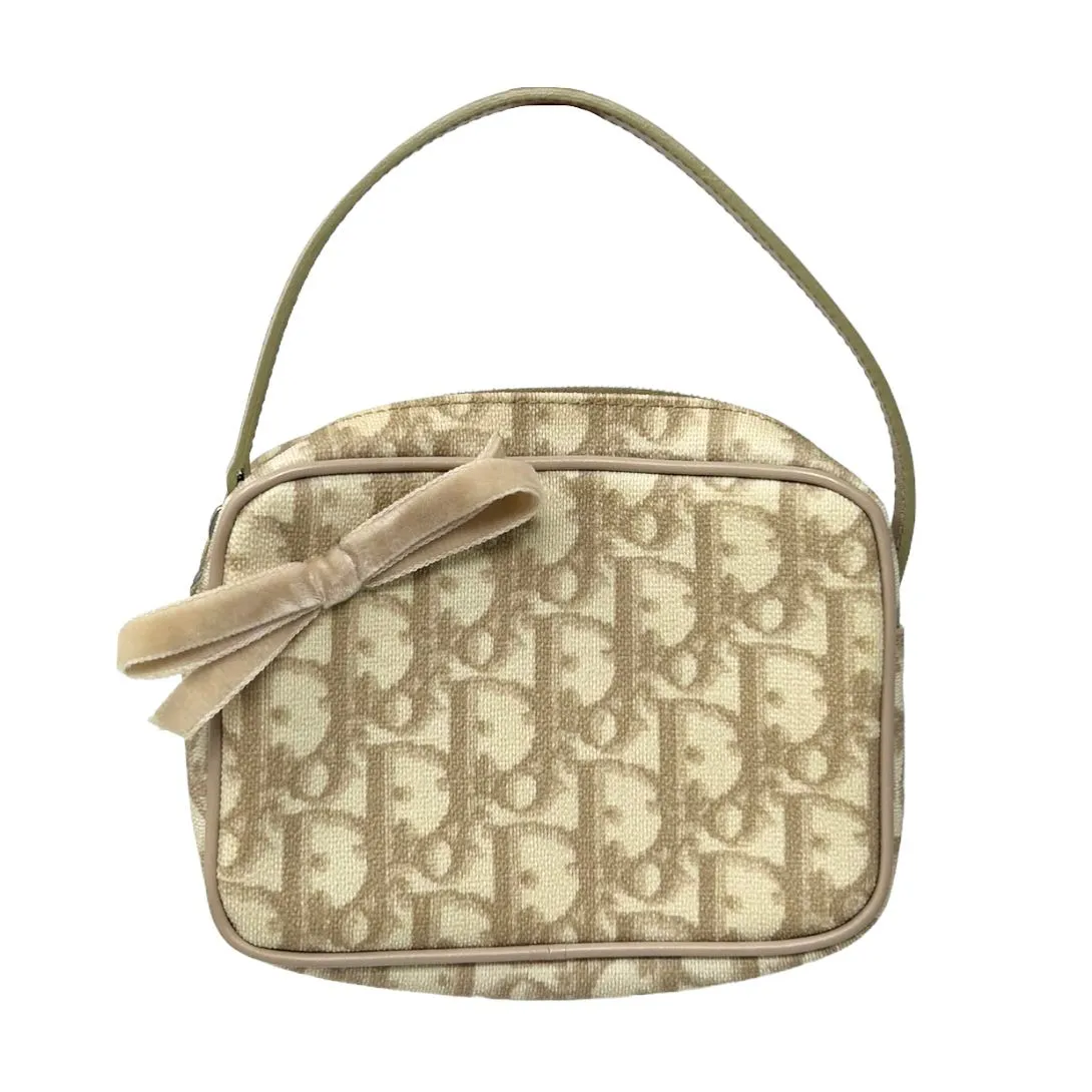 Dior Beige Logo Mini Top Handle Bag