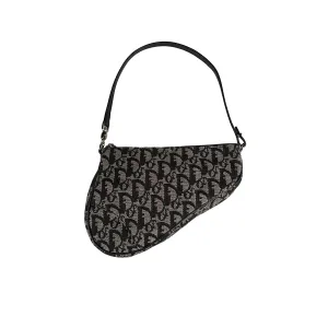 Dior Black Monogram Mini Saddle Bag